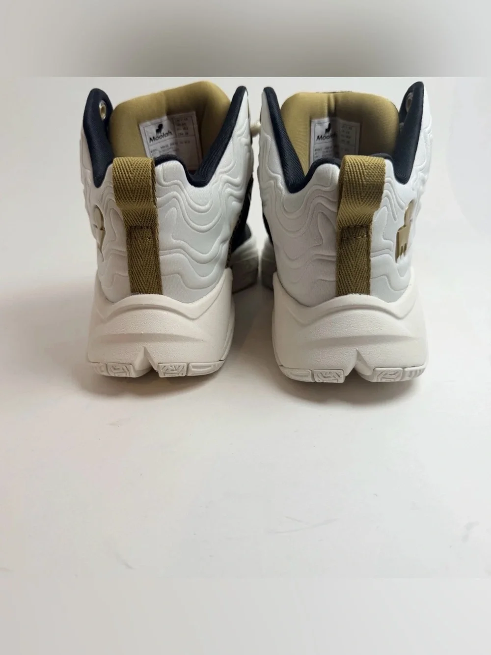 Youth High-Top Athletic Sneakers in Black, White & Gold